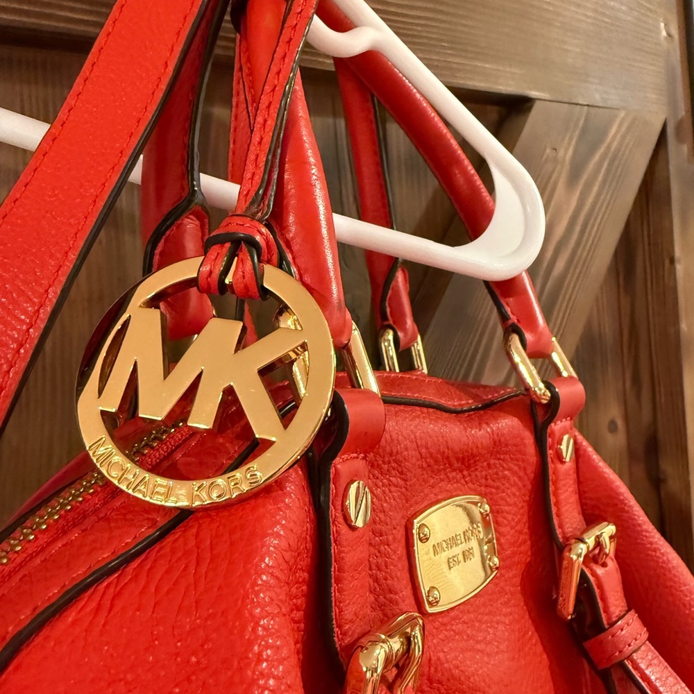 Michael Kors Bold Orange Bedford Satchel - Picture 6 of 11